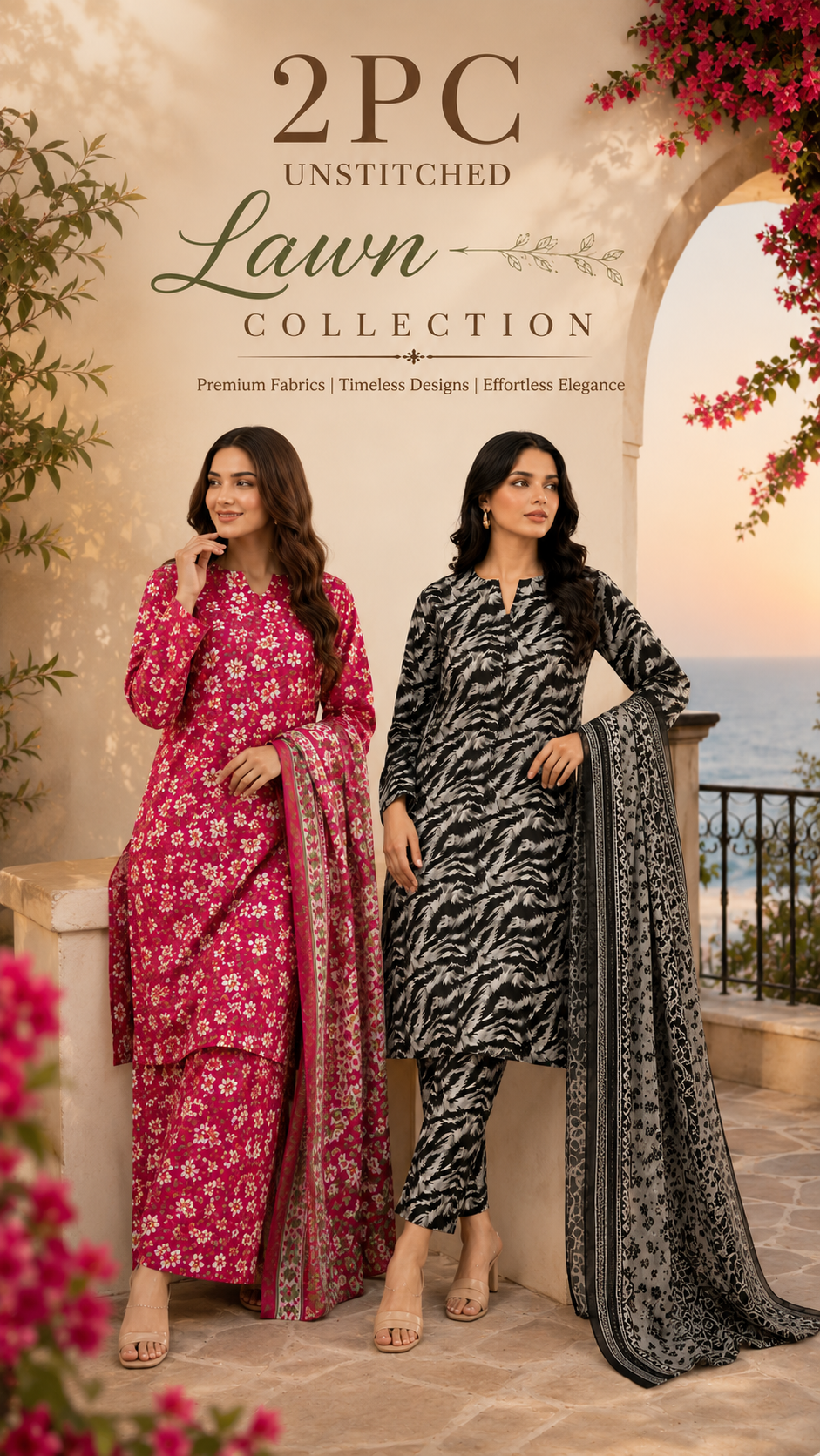 2 PC UNSTITCHED LAWN COLLECTION