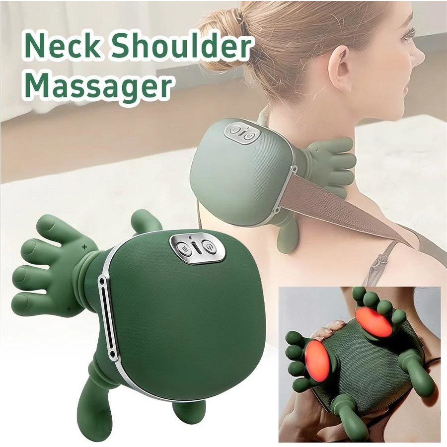 Smart Finger Pressure Neck Massager – Electric Deep Kneading Heated Back & Shoulder Massager | Pain Relief Relaxation Device for Home, Office & Car