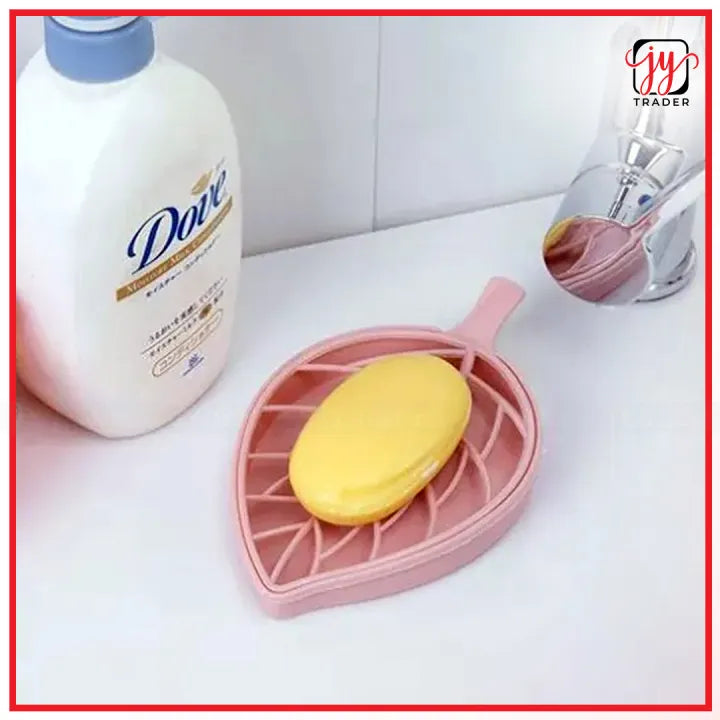 Leaf Shape Soap Holder Bathroom Accessories Dish Plate Case Home Shower Container Soap Box Plastic Soap Box Dispenser Soap Rack - 1Pc