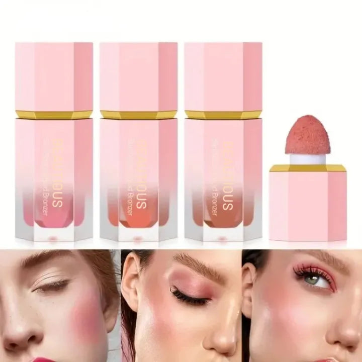 Beautious Pack of 1 Air Cushion Liquid Blush Natural Long Lasting Matte Cheek Liquid Blusher Makeup-Random shade