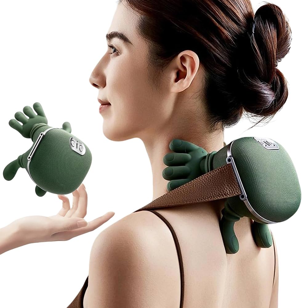 Smart Finger Pressure Neck Massager – Electric Deep Kneading Heated Back & Shoulder Massager | Pain Relief Relaxation Device for Home, Office & Car