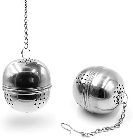 Stainless Steel Mesh Tea Ball Strainer Filter Infuser for Loose Leaf Tea and Mulling Spices - Chain Style