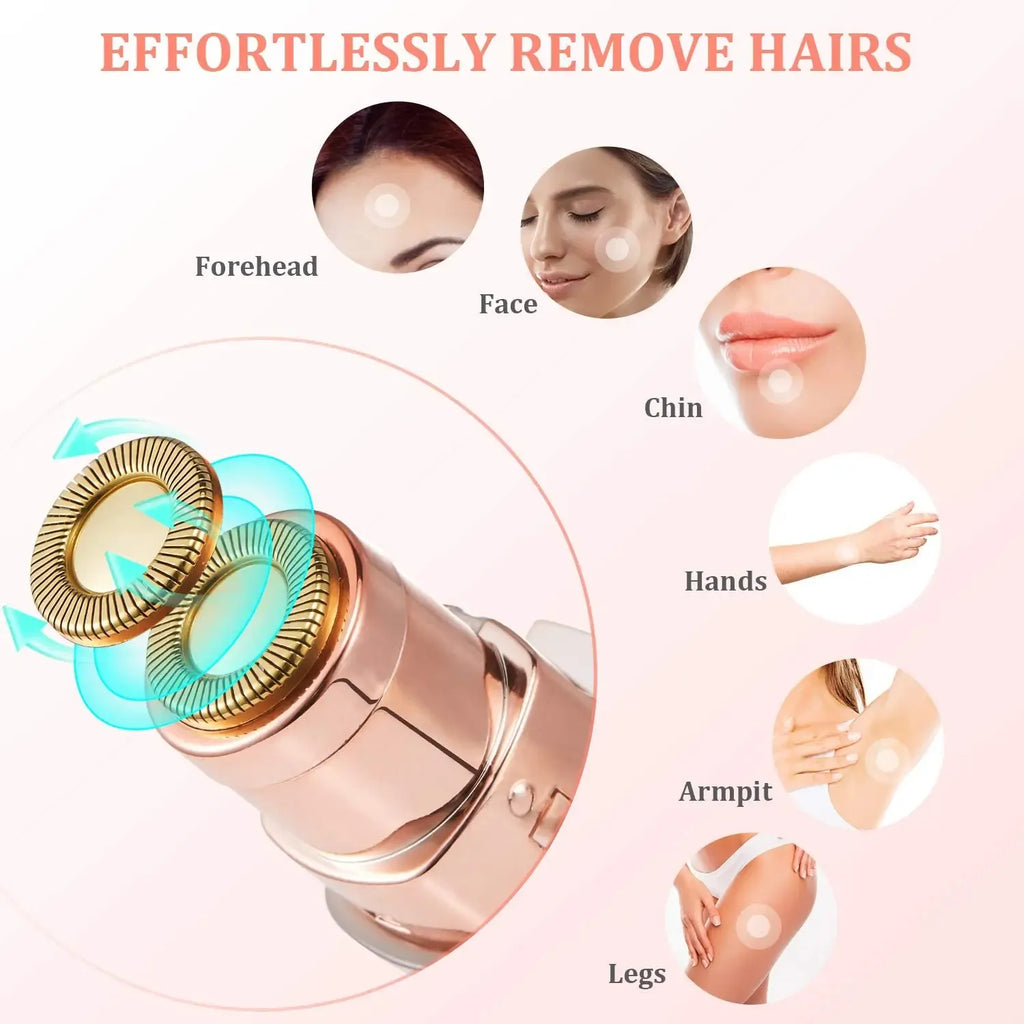 2-in-1 Eyebrow Trimmer Rechargeable | Premium Quality Facial Hair Remover – Painless Electric Shaver with LED Light for Women’s Lip, Chin, Nose & Bikini – Portable Hair Removal Tool for Smooth Skin | Best Gift for Girls