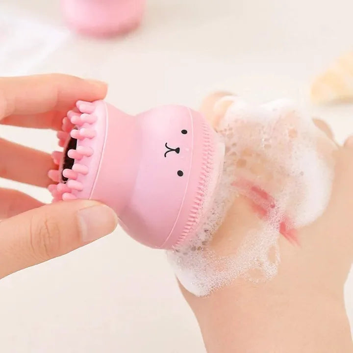Octopus Shape Small Silicone Facial Cleansing Brush, Face Pore Cleaning, Oil Removal, Beauty Massage, Makeup Cleaner, Cleanser