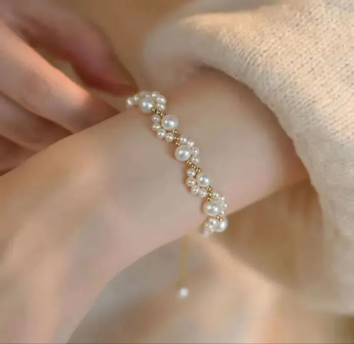 Elegant Cat's Paw Pearl Beaded Bracelet for Girls & Women Fashion Jewelry Cute Charm Bracelet