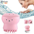 Octopus Shape Small Silicone Facial Cleansing Brush, Face Pore Cleaning, Oil Removal, Beauty Massage, Makeup Cleaner, Cleanser