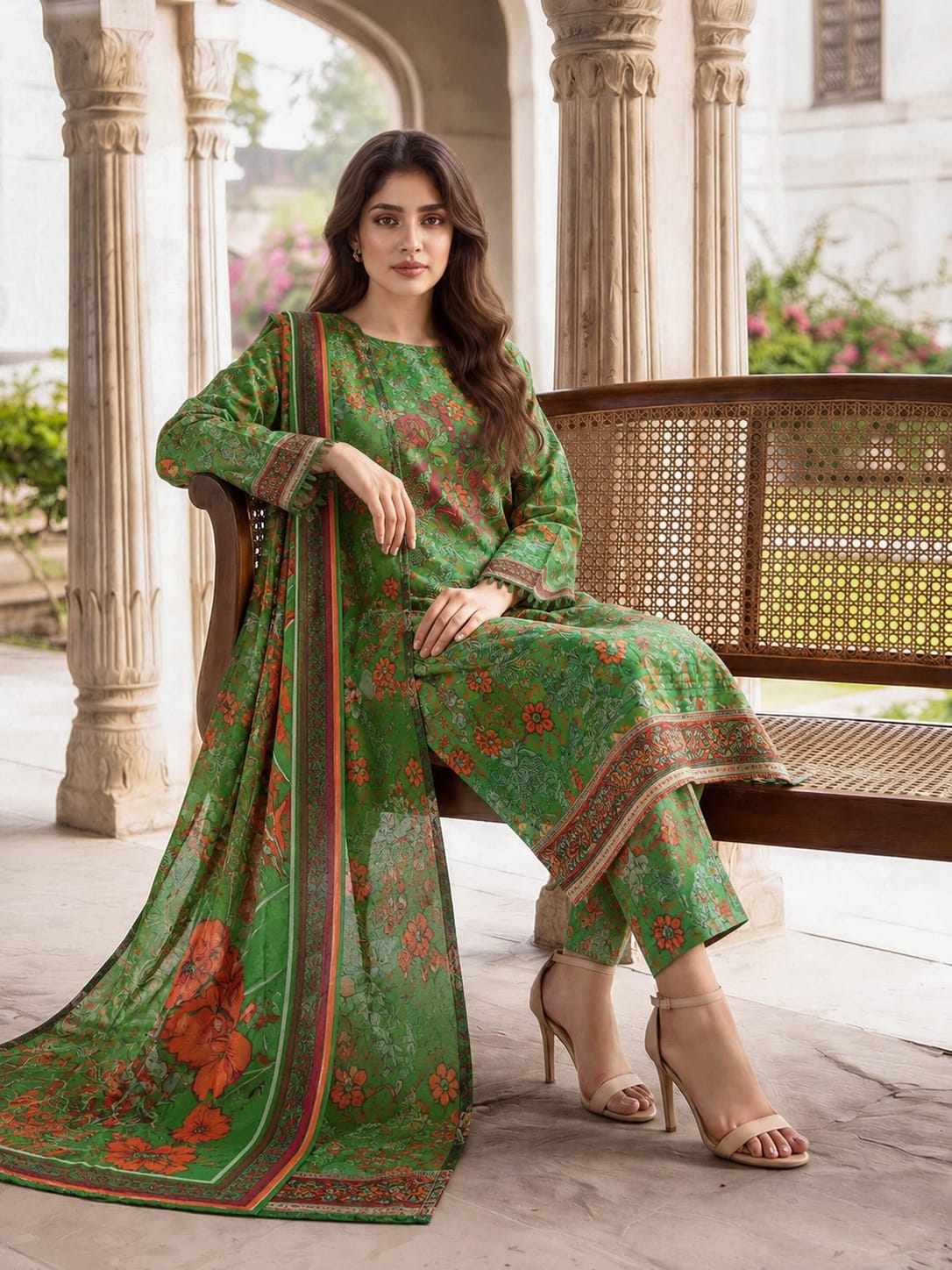 LIMELIGHT DIGITAL PRINTED 3PC LAWN UNSTITCHED SUIT