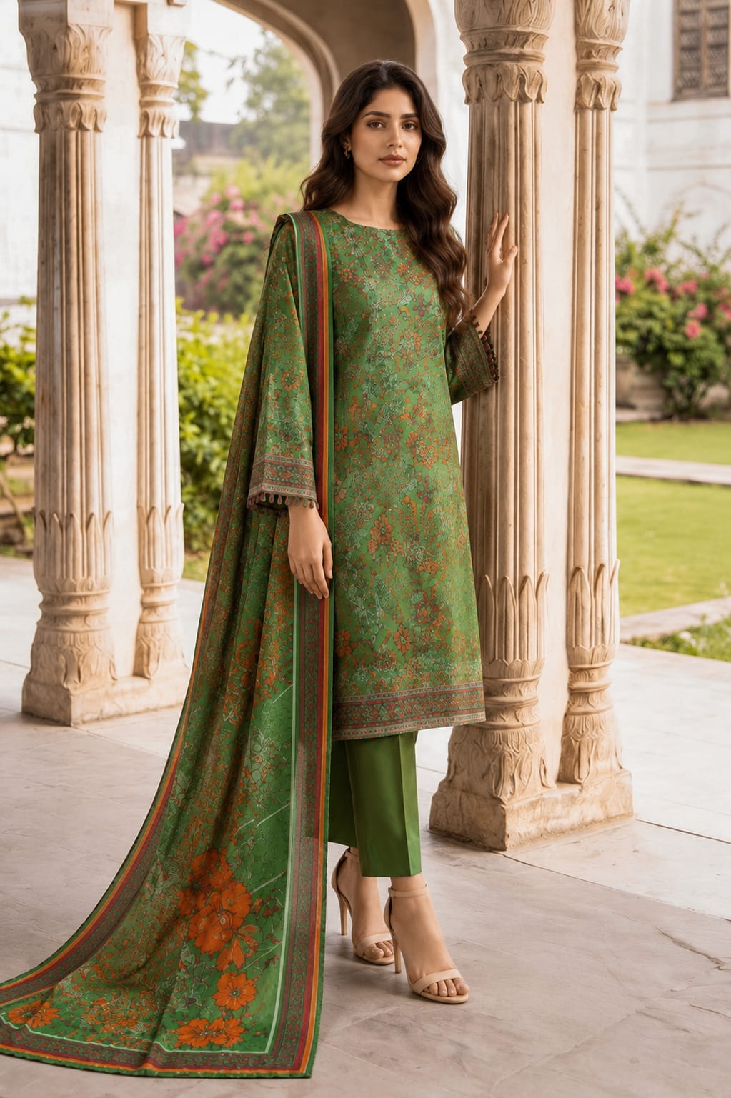 LIMELIGHT DIGITAL PRINTED 3PC LAWN UNSTITCHED SUIT
