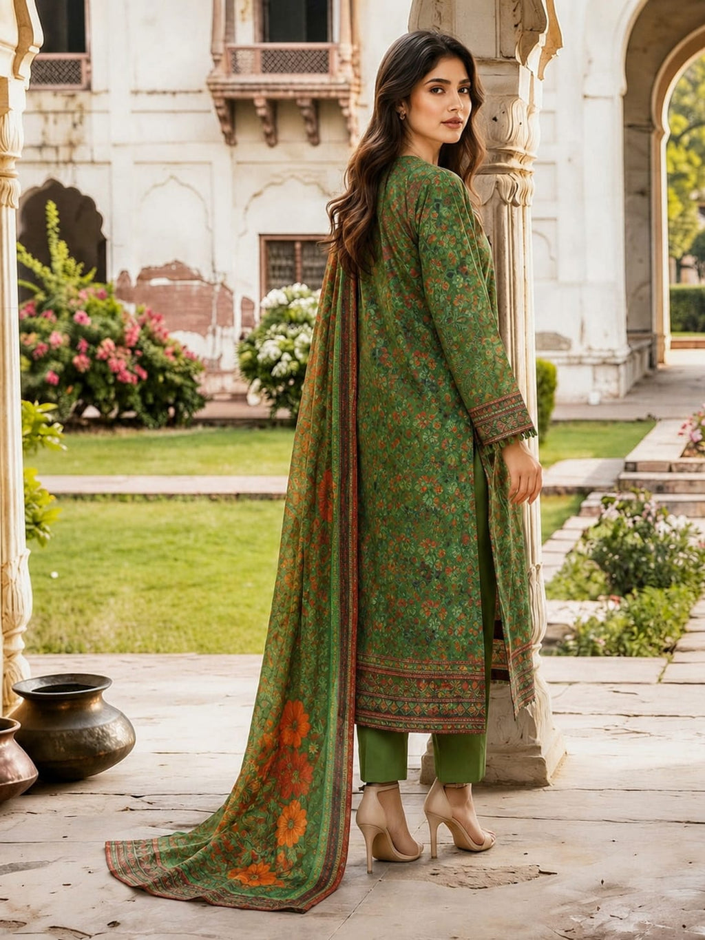 LIMELIGHT DIGITAL PRINTED 3PC LAWN UNSTITCHED SUIT