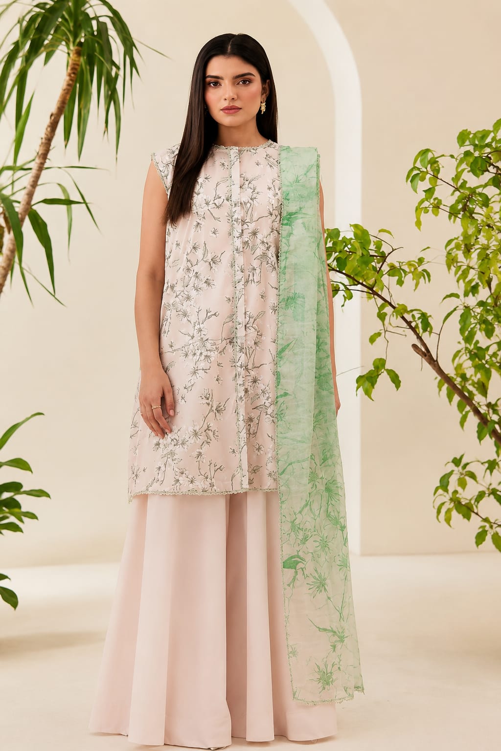 KHAADI BANA DORA 3 PC SUIT UNSTITCHED