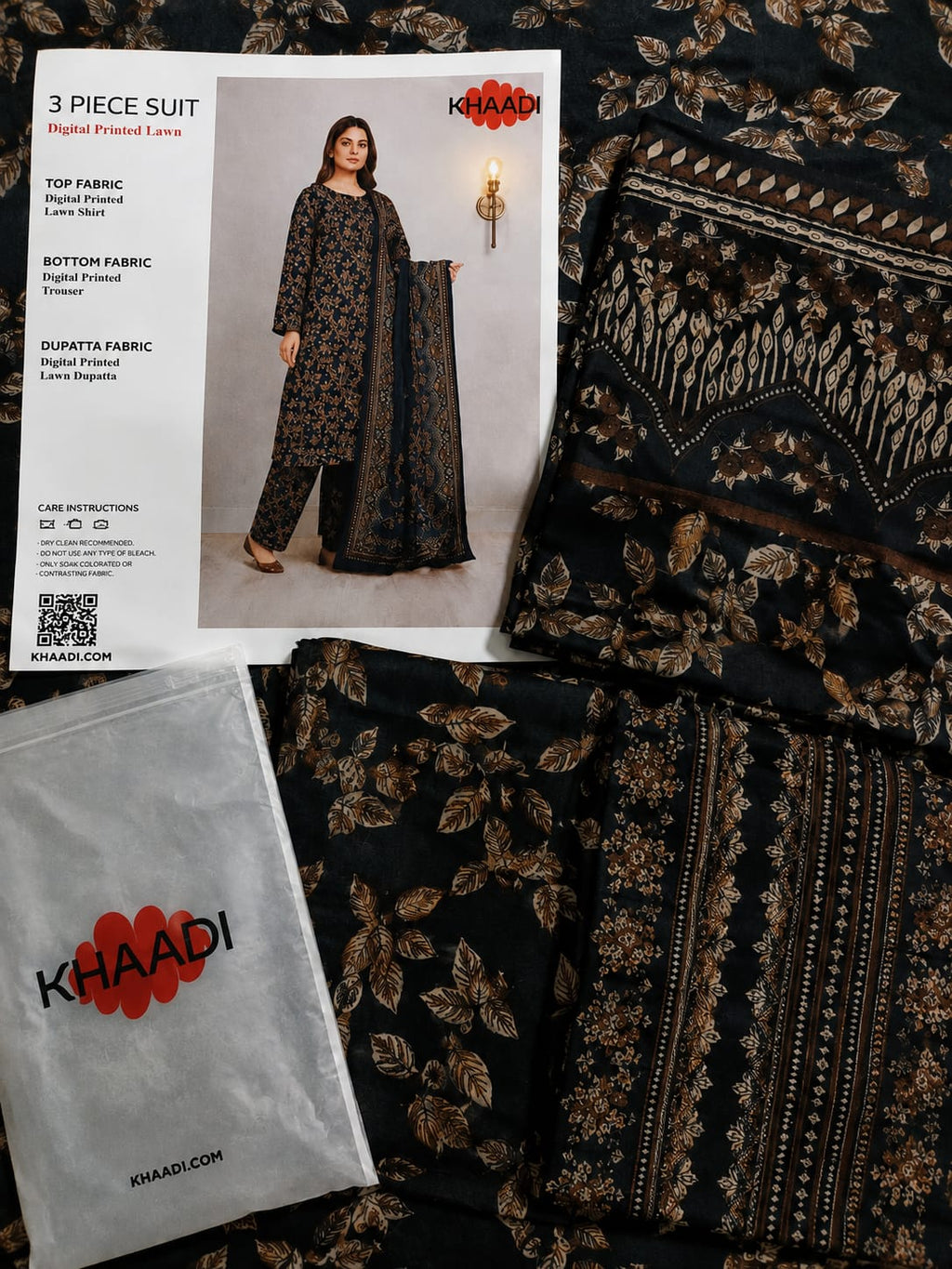 KHAADI DIGITAL PRINTED LAWN UNSTITCHED SUIT