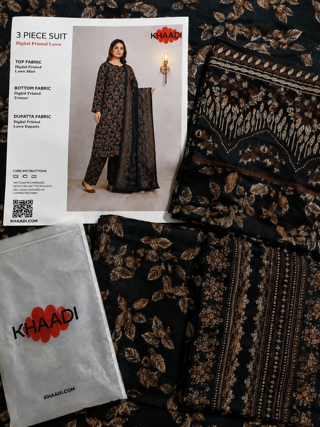 KHAADI DIGITAL PRINTED LAWN UNSTITCHED SUIT