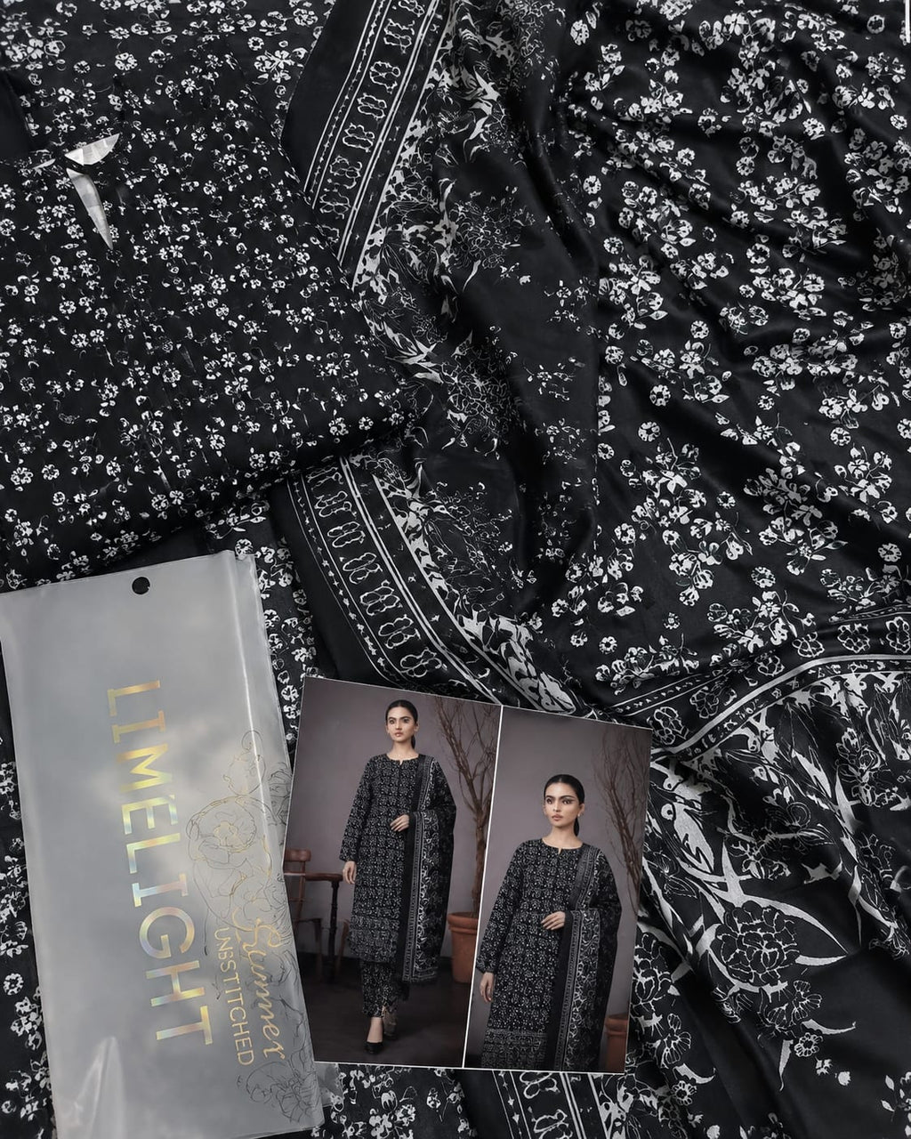 LIMELIGHT DIGITAL PRINTED 3PC LAWN UNSTITCHED SUIT