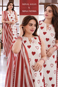 Minal khan & Mina Fatima 3 Pc Suit Unstitched