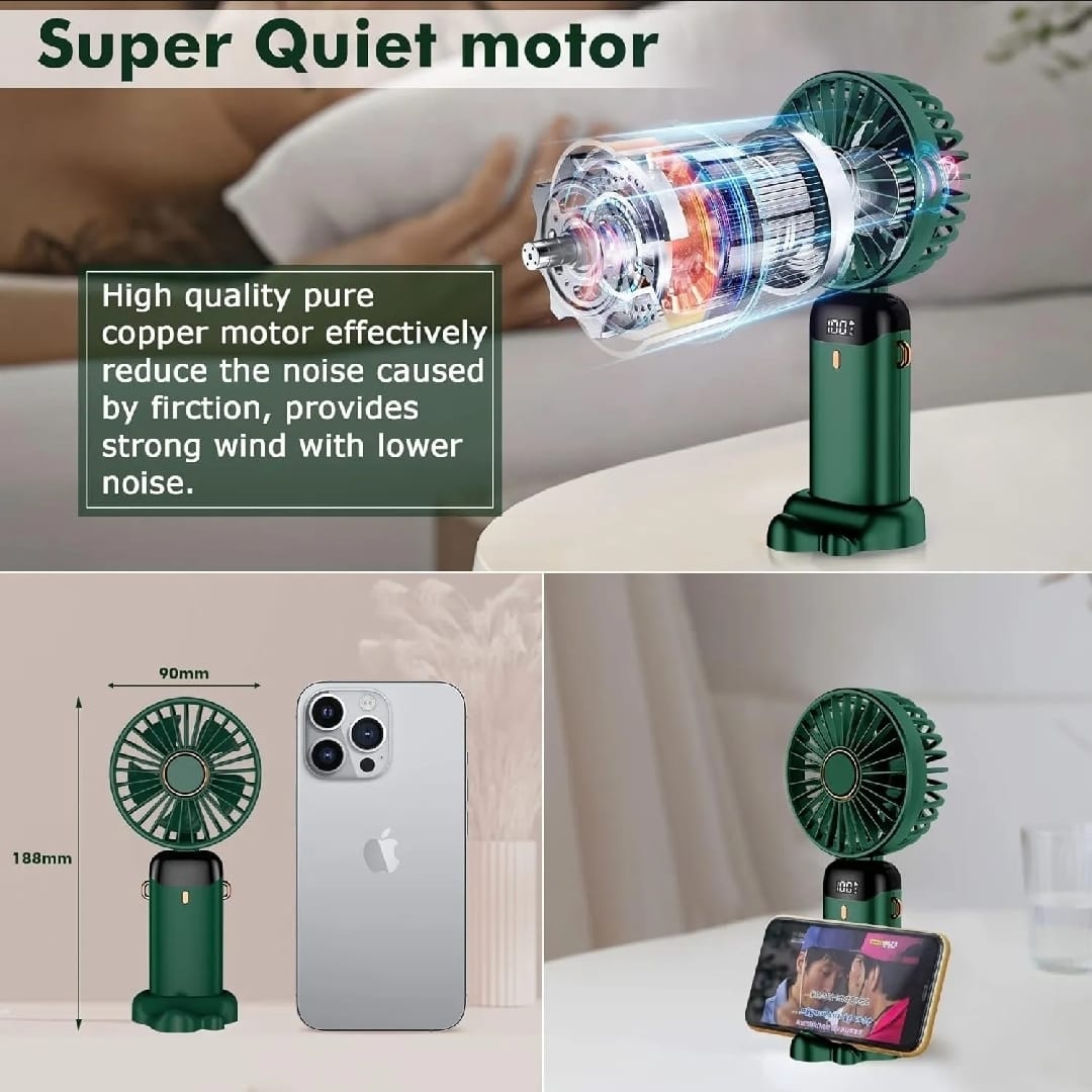 Portable Handheld Fan, Mini Fan Type-C Rechargeable