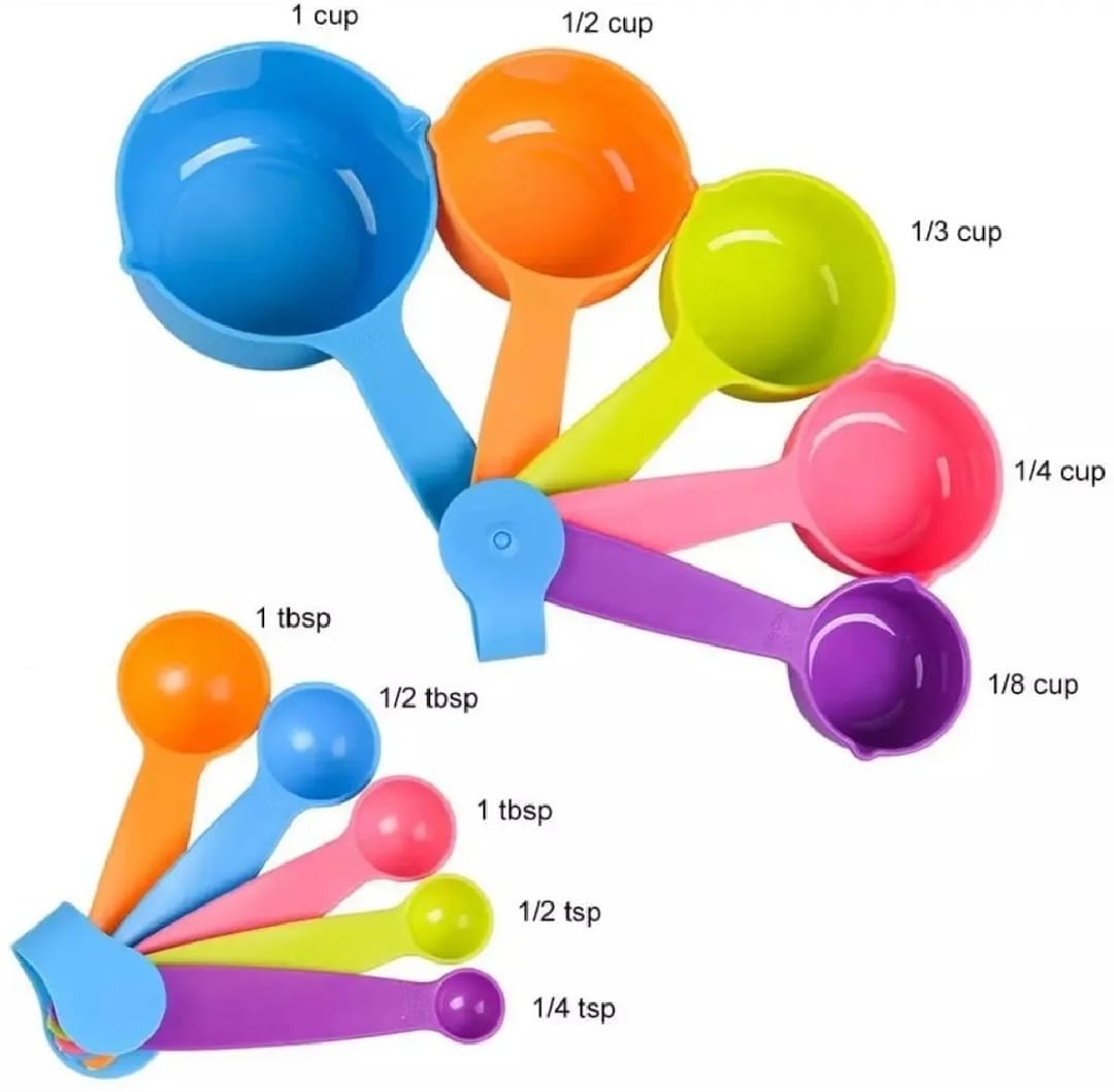 10 Pcs Measuring Spoons - Measuring Cups KIT, Multicolor