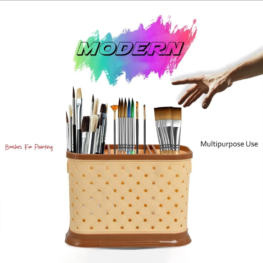 3 Slots Multipurpose Spoon Utensil Holder With Separate Knife Pocket Countertop Cutlery Drying Holder Utensil Holder Cutlery Drainer Tableware Holder Box Tabletop (Color: Mix Multicolor)