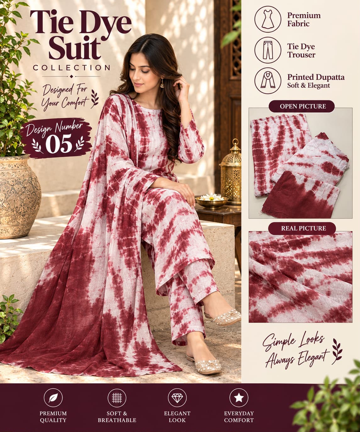 Turkish Wear 3pc Unstitched Linen Suit