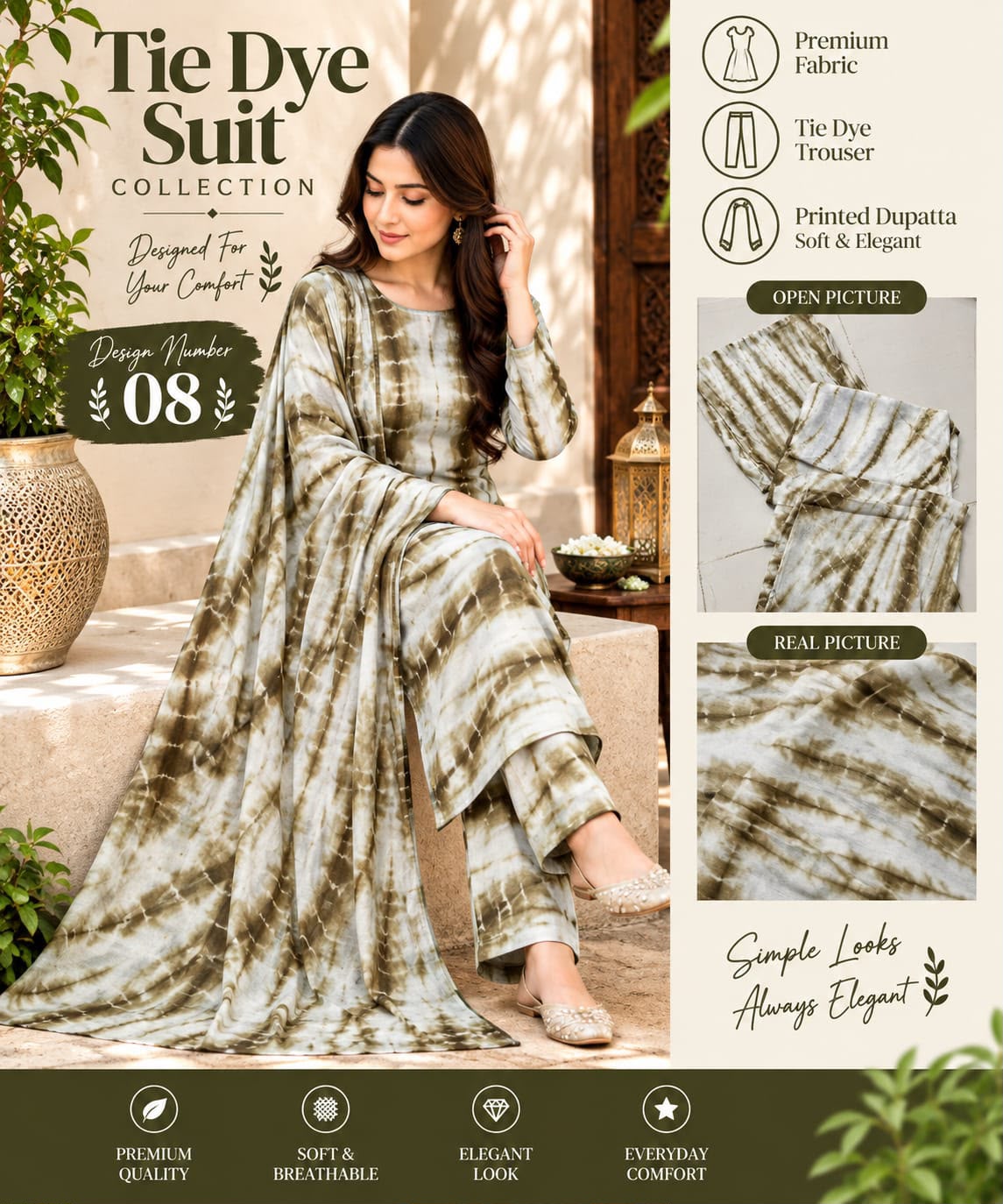 Turkish Wear 3pc Unstitched Linen Suit