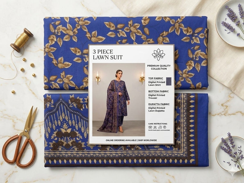 KHAADI DIGITAL PRINTED LAWN UNSTITCHED SUIT