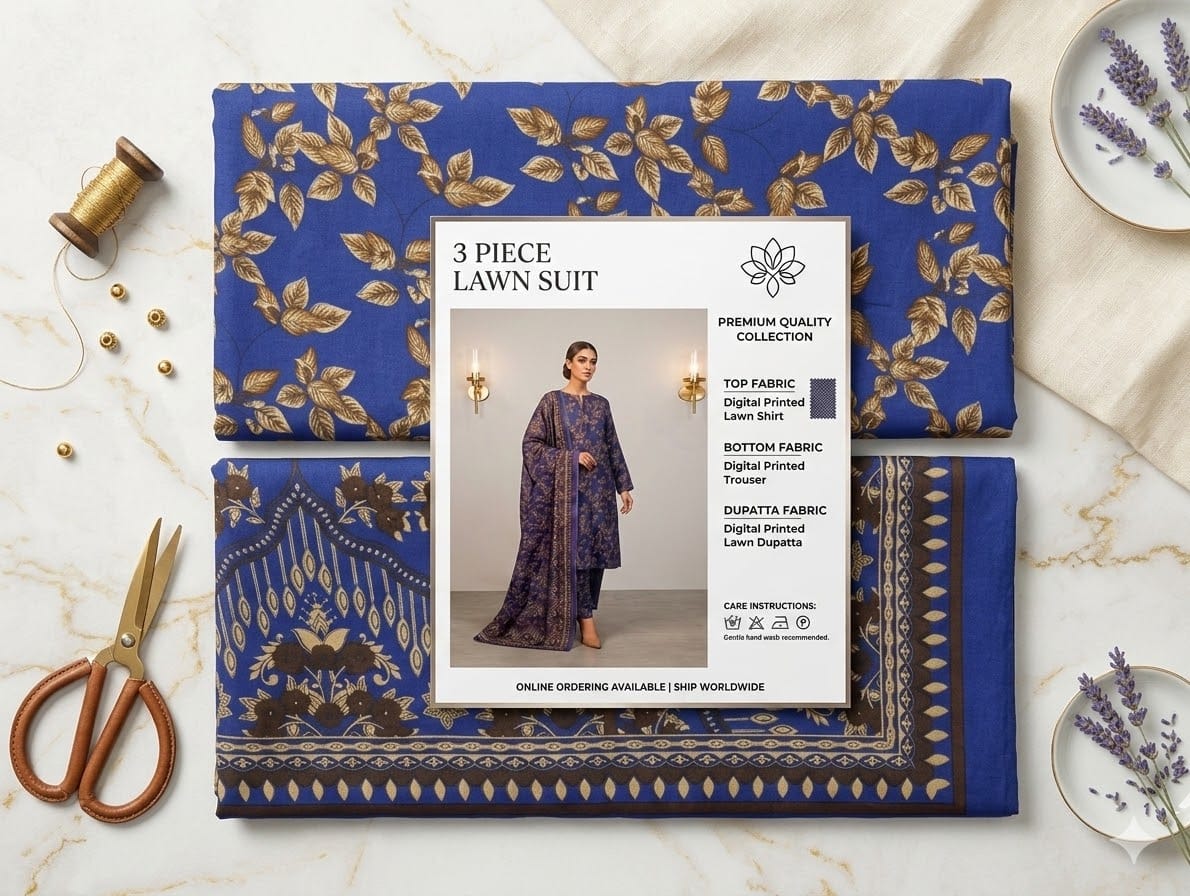 KHAADI DIGITAL PRINTED LAWN UNSTITCHED SUIT