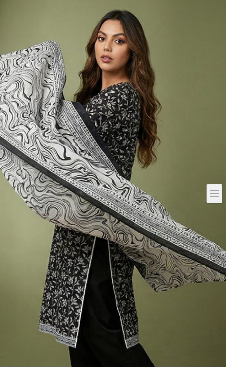 BLACK & WHITE LAWN UNSTITCHED COLLECTION 2026