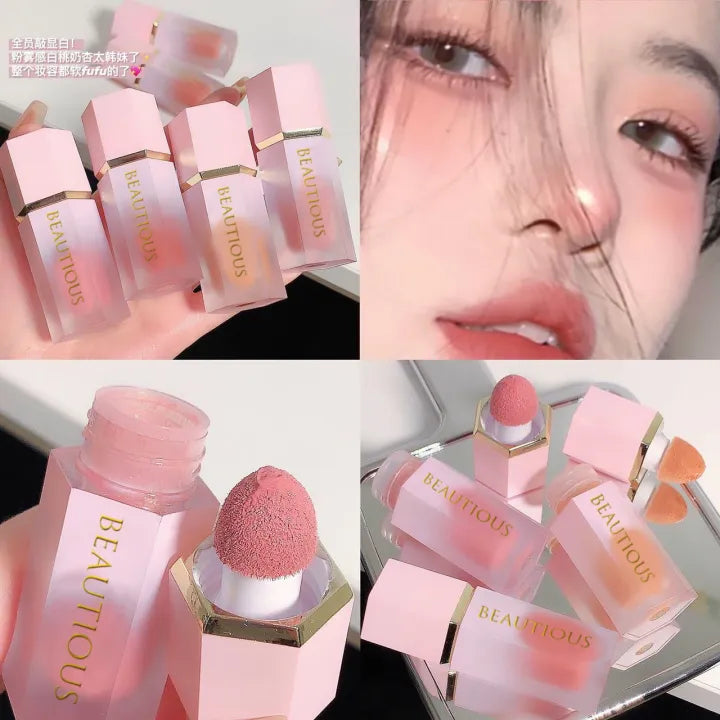Beautious Pack of 1 Air Cushion Liquid Blush Natural Long Lasting Matte Cheek Liquid Blusher Makeup-Random shade